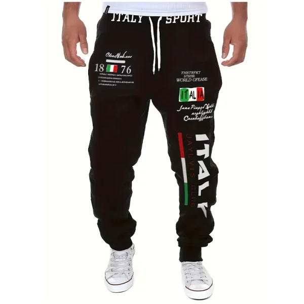 New Arrival Men's "italy" Print Hip Hop Style Joggers - Image 3