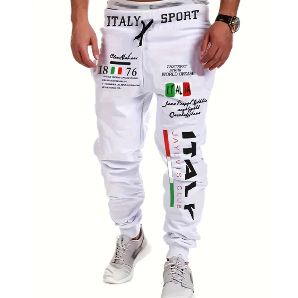 New Arrival Men's "italy" Print Hip Hop Style Joggers - Image 2