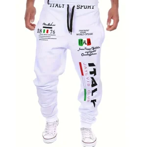 New Arrival Men's "italy" Print Hip Hop Style Joggers