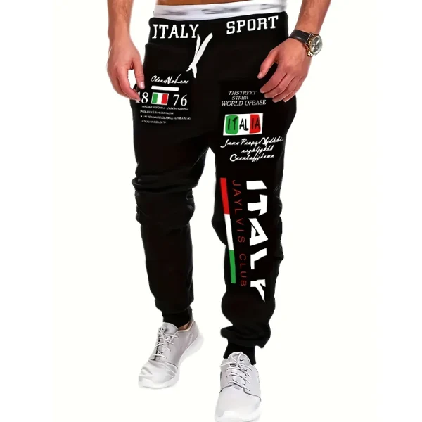 New Arrival Men's "italy" Print Hip Hop Style Joggers - Image 4